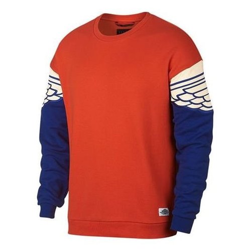 Air Jordan Splicing Wings Pattern Casual Round Neck Pullover - Colorblock - AO0427-891