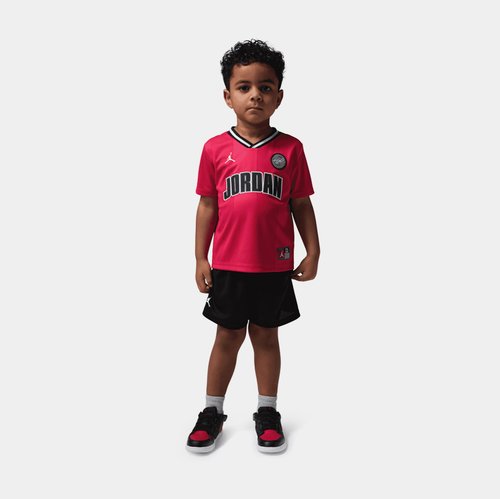 Air Jordan Sport Jersey And Mesh Short Set - Black/Red - 75F547-023