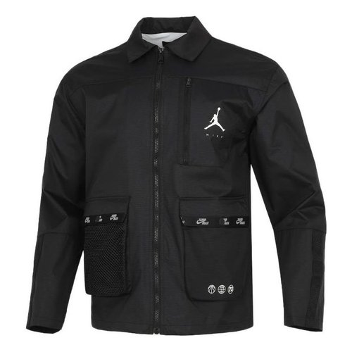 Air Jordan SS22 Cargo Sports lapel Jacket Black - DJ0243-010