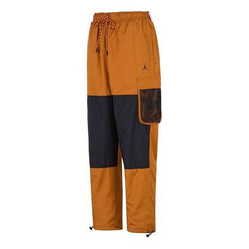 Air Jordan SS22 Contrast Stitching Woven Sports Pants/Trousers/Joggers Green Copper - Multi-Color - DJ0249-241