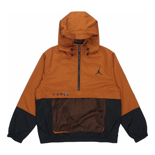Air Jordan SS22 Half Zipper Breathable Knit Hooded Jacket Brown - DJ0247-241