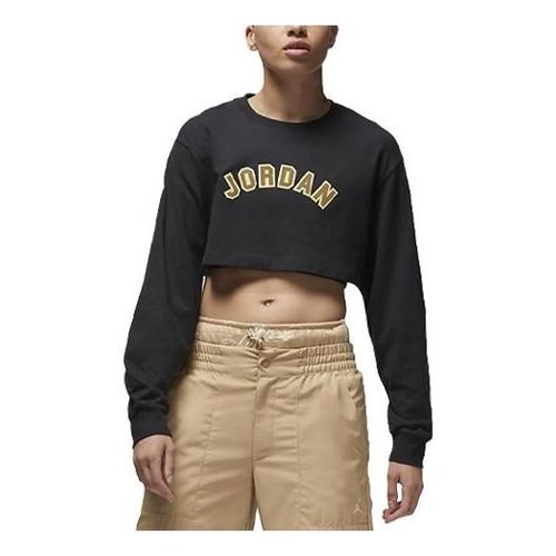 Air Jordan Super Crop Long-Sleeve Graphic T-Shirt - Black - FD0107-010