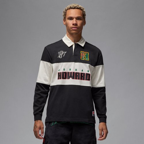 Air Jordan x Howard University Long-Sleeve Rugby Top - Black/Sail - HJ5903-010