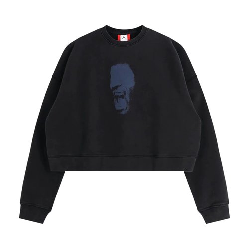 Air Jordan x IH Cropped Fleece Crew-Neck Sweatshirt - Black - IM7397-010