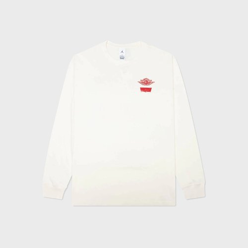 Air Jordan x Levi's Long Sleeve Tee - Pale Ivory/Black/University Red - RIM6730-110