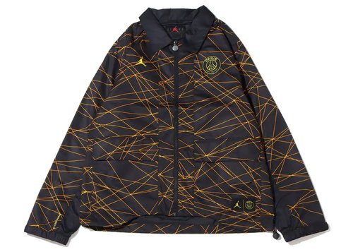 Air Jordan x Paris SaintGermain Anthem Jacket Asia Sizing - Black/Tour Yellow - DV0607-010