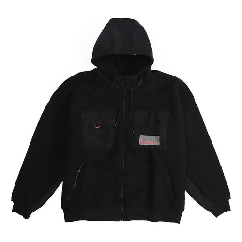 Air Jordan Zipper Fleece Windproof Stay Warm Hooded Jacket - Black - CT3555-010