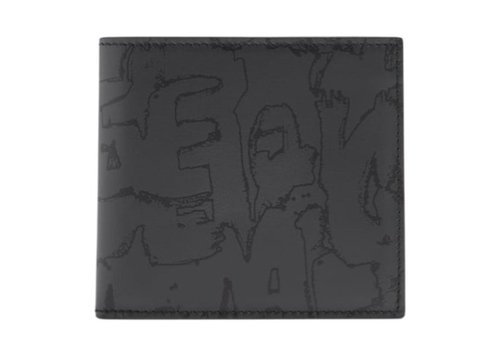 Alexander McQueen All Over Logo Billfold Wallet - Black Grey