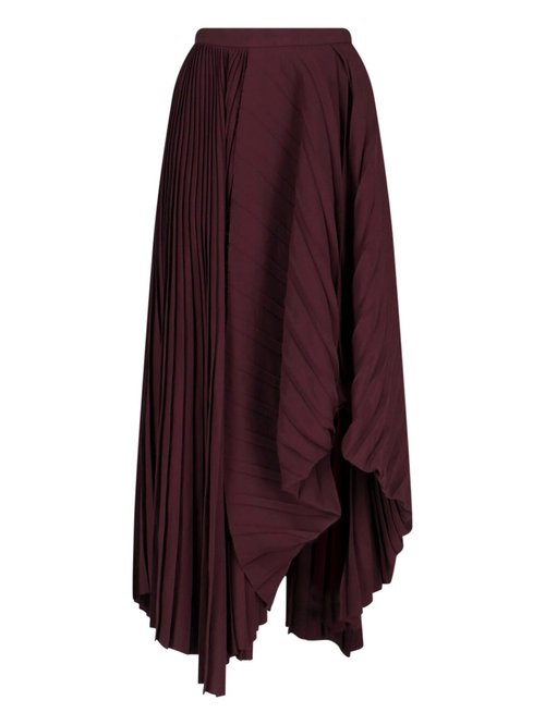 Alexander McQueen Asymmetrical Pleated Midi Skirt - 813465QEAF25006