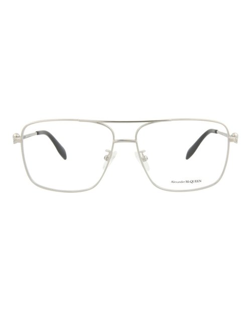 Alexander McQueen AviatorFrame Metal Optical Frames - Silver Silver Transparent (Am0277O/30009377/003)
