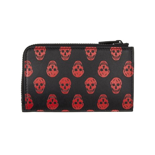 Alexander McQueen Biker Skull Zip Card Holder | Size Onesize - 0162100000604BSZCBLAC