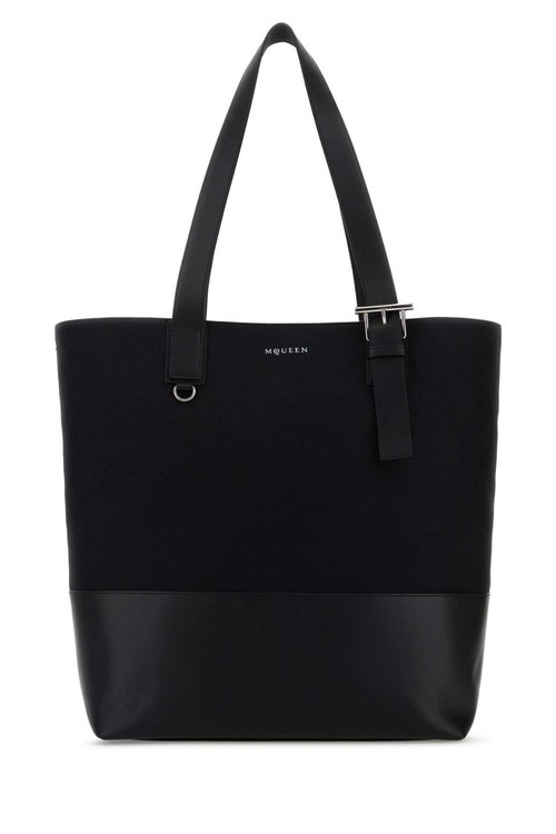 Alexander McQueen Canvas Shopping Bag - Black - 8360691AAU21000