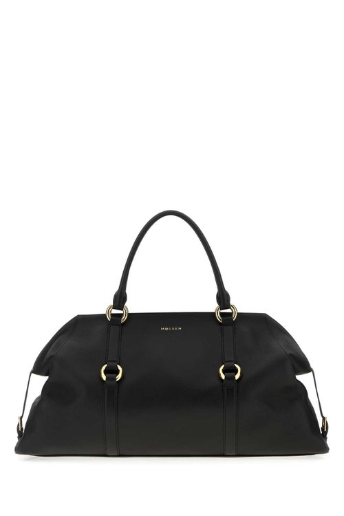Alexander McQueen Leather Farringdon Maxi Handbag - Black - 8456431VDEB1000