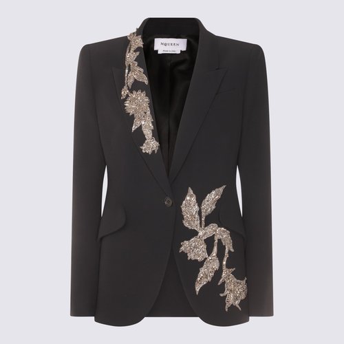 Alexander McQueen Black Viscose Blend Blazer - 830472QEAAA1000