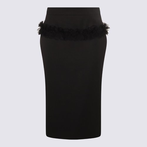 Alexander McQueen Black Wool Skirt - 839515QJAAC1000