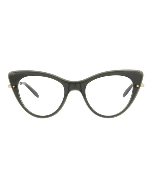 Alexander McQueen Cat EyeFrame Acetate Optical Frames - Grey Gold Transparent (Am0236O/30008071/001)