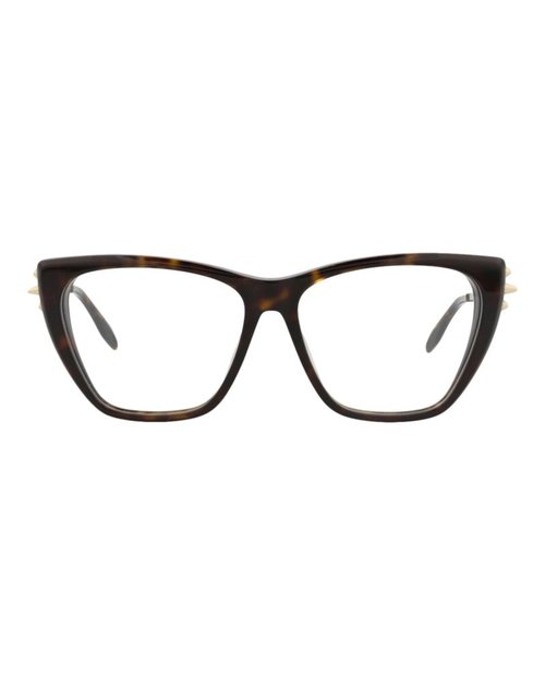 Alexander McQueen Cat EyeFrame Acetate Optical Frames - Havana Gold Transparent (Am0341O/30011489/002)
