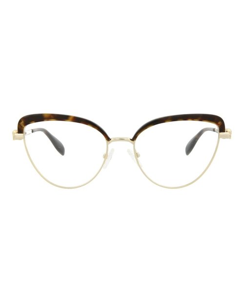 Alexander McQueen Cat EyeFrame Metal Optical Frames - Gold Gold Transparent (Am0259O/30008692/002)
