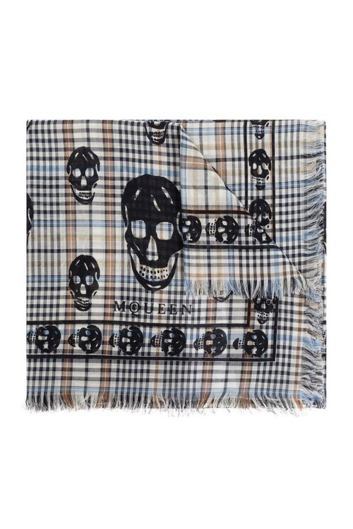 Alexander McQueen Checkered Frayed-edge Scarf - 8253234129Q1079