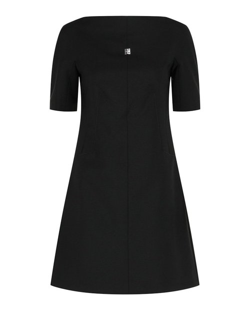 Alexander McQueen Contrast Trim Mini Dress - Black - BW21YZ-100H-001