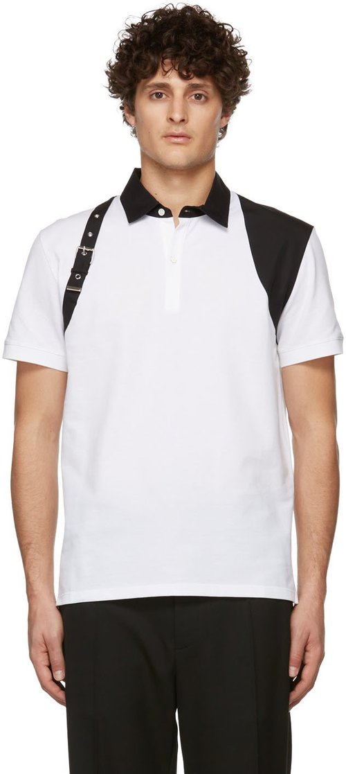 Alexander McQueen Harness Polo Shirt - White - 626802QRX339000