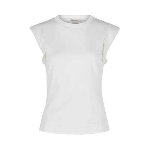 Alexander McQueen Crewneck Cotton T-Shirt - 709088QLAB79000