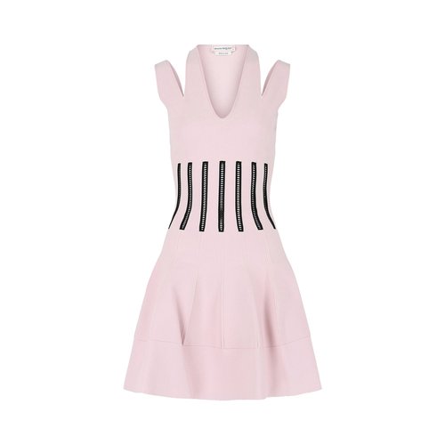 Alexander McQueen Cutout Shoulder Corset Mini Dress - 734596Q1A5G5098