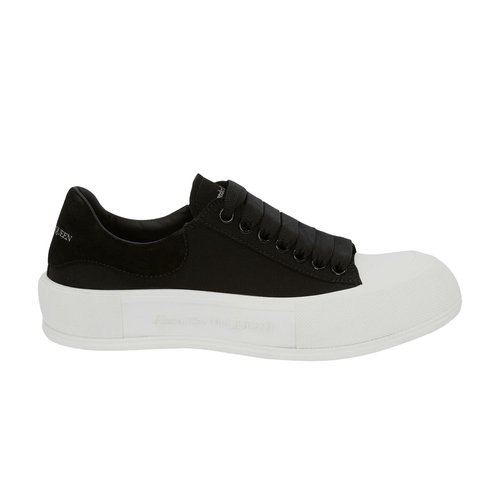 Alexander McQueen Deck Lace-Up Plimsoll - Black/White - 654593W4PQ11070