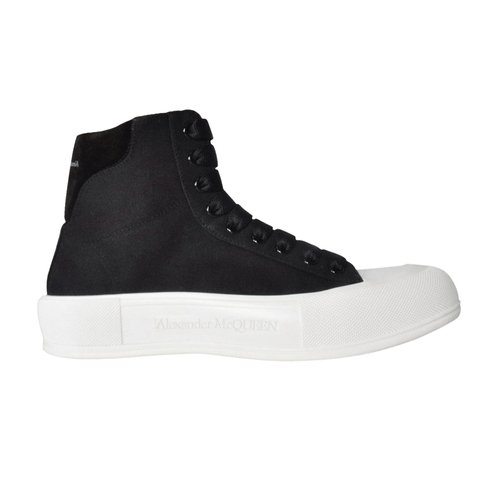 Alexander McQueen Deck Plimsoll High - Black/Black/White - 666381W4MV71070