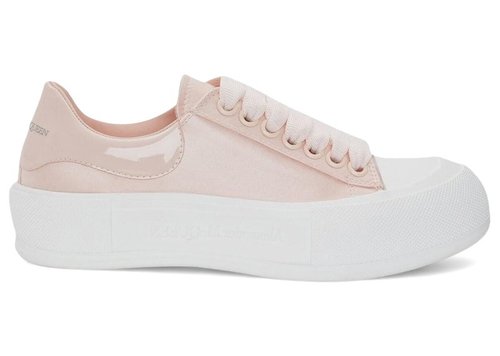 Alexander McQueen Deck Skate Plimsoll LaceUp Leather - Pink/White - 708085W4SBB5969