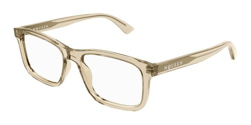 Alexander McQueen Demo Square Eyeglasses AM0486O 005 54 - Yellow - AM0486O00554