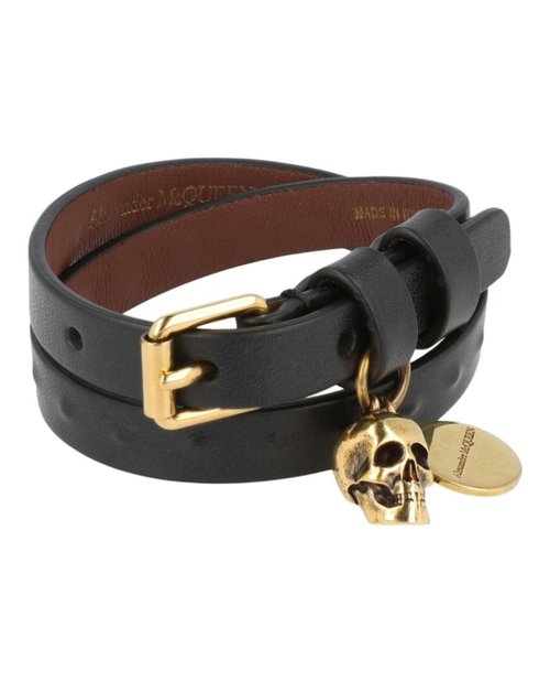Alexander McQueen Double Wrap Bracelet - Black