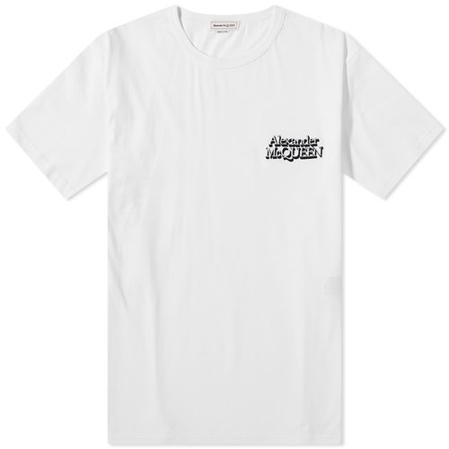 Alexander McQueen Logo Embroidered T-Shirt - White - 735284QUX909000