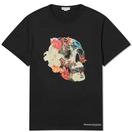 HOT Skull Print Mcqueen Skull T Shirt Alexander McQueen Floral
