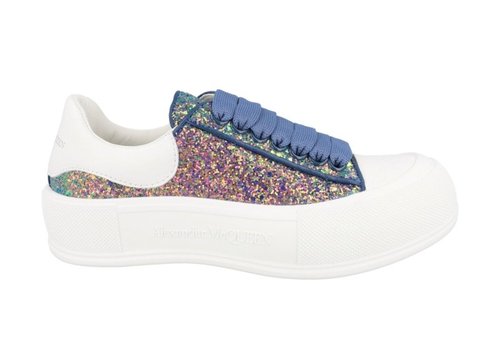 Alexander McQueen Deck Plimsoll - Petrol Blue/White - 702048W4MC33138