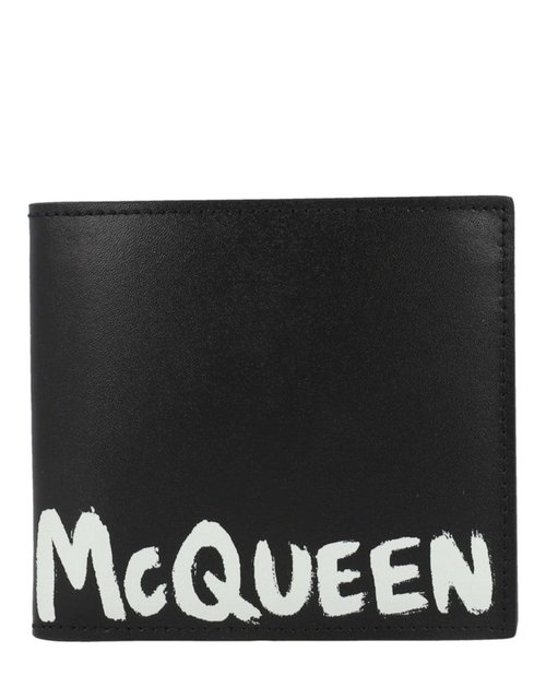 Alexander McQueen Graffiti Logo BiFold Wallet - Black/White