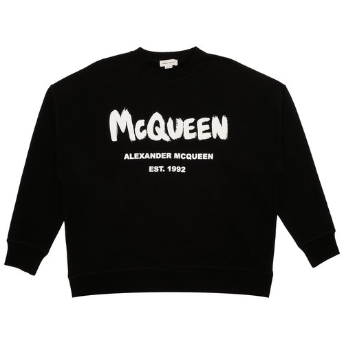 Alexander McQueen Graffiti Sweatshirt - Black Off White - 659975QZADI0520