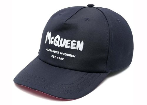 Alexander McQueen Grafitti Print Cap - Navy Blue