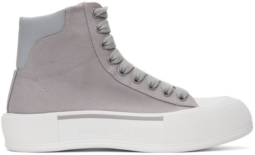 Alexander McQueen Deck Plimsoll High - Cool Grey/Dove - 667816W4MVH1497
