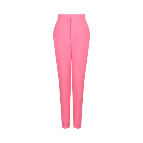 Alexander McQueen High-Waisted Cigarette Pants - Pink - 761286QJACX5100