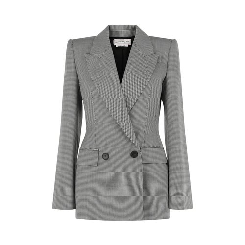 Alexander McQueen Houndstooth Check Double-Breasted Blazer - 756939QZAJJ1080