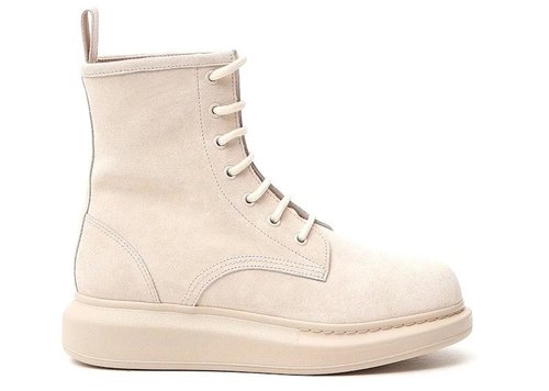 Alexander McQueen Hybrid Lace Up Boot - Beige - 586394WHXK12222