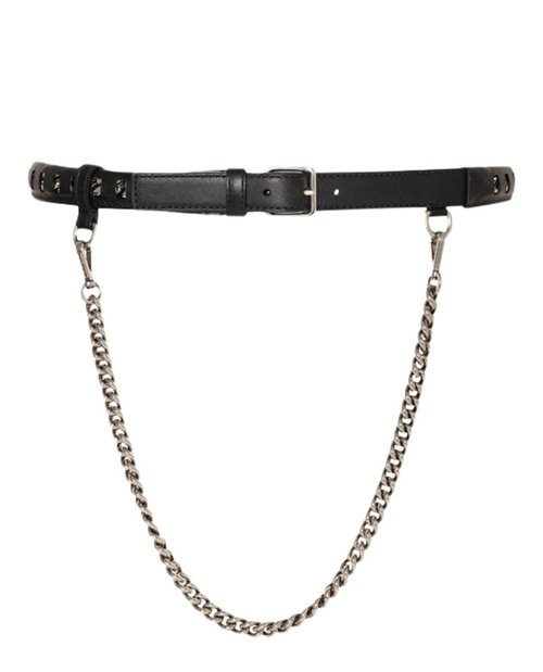 Alexander McQueen Inserted Chain Belt - Black