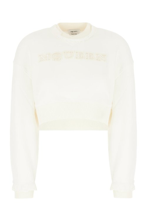 Alexander McQueen Ivory Cotton Sweatshirt - 815584QLAD89000