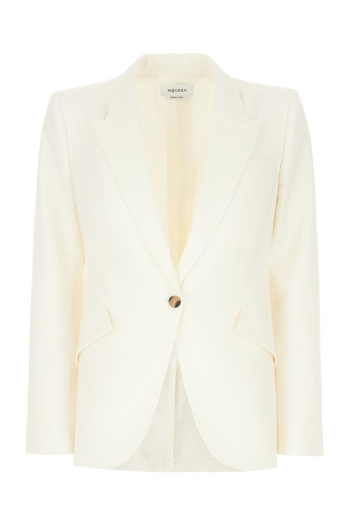 Alexander McQueen Ivory Wool Blazer - 829907QJADK9025