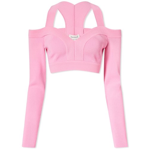 Alexander McQueen Cropped Off-the Shoulder Top - 734532Q1A5B5003