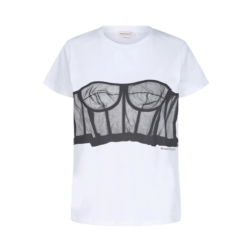 Alexander McQueen Lace Corset T-Shirt - 696298QZAD80909