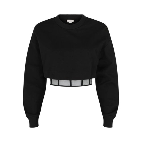 Alexander McQueen Layered Cropped Sweatshirt - 702319QLACN1000