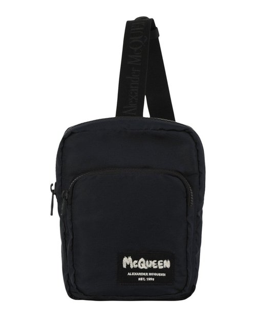 Alexander McQueen Logo Crossbody Camera Bag - Black White