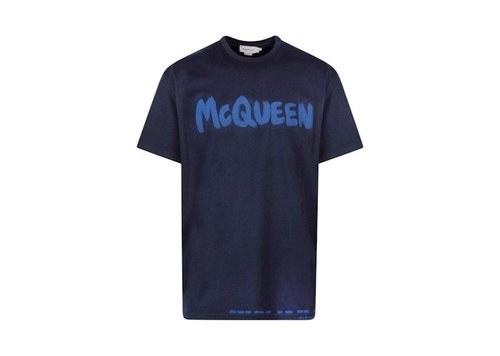 Alexander McQueen Logo Print T-Shirt - Navy Blue